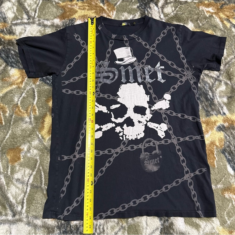 Y2K Smet By Christian Audiger Shirt Skull and Chains Print Y2K Smet Shirt - Picture 7 of 8